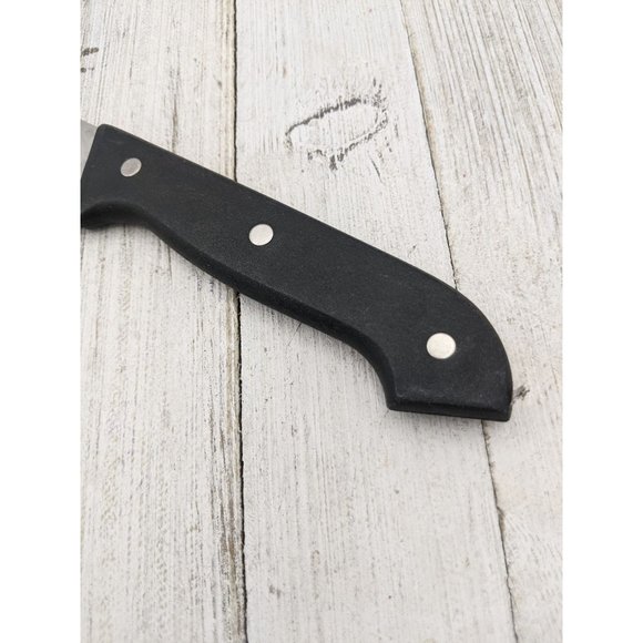 Chef Utility Knife 5 1/2" Serrated Blade 10 3/8"  Total Black Handle - Picture 2 of 6